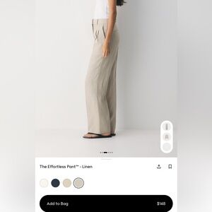 Aritzia Effortless Pant Linen in light gray